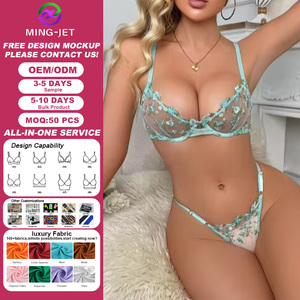 Modellen erotische lingerie voor dames, maat XL, 3D luipaardprint, lichte bh en slip, hartvormige borduursels, kantversiering, transparant, milieuvriendelijk - Product Image 1