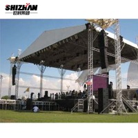 Sistema de armazón de techo de aleación de aluminio portátil certificado TUV, Perno de escenario, concierto triangular, escenarios móviles, soporte de armazón de iluminación cuadrada