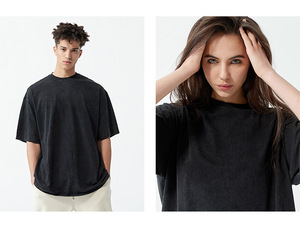 Design Top Quality Cropped Raw Cut Drop Shoulder Custom DTG Print Heavyweight Cotton Thick Collar Boxy Fit Men T Shirt - Product Image 6