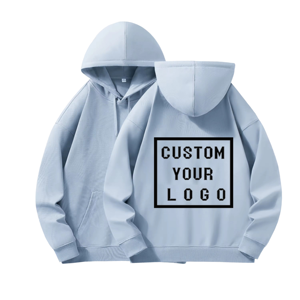 Sweat-shirts à capuche surdimensionnés de haute qualité, 100% coton, avec logo imprimé et brodé, vêtements décontractés personnalisés pour hommes - Product Image 1