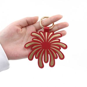 Leather Firework <b>Bag</b> <b>Charm</b> - Handmade PU Leather Keychain Pendant for Handbags, Purses and Car Key Chains,Eid Mubarak Gift - Product Image 1