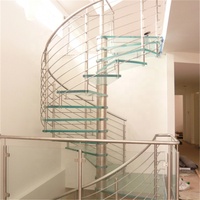 DAIYA – escalier en spirale à led avec bande de roulement en verre trempé, rampe d'escalier