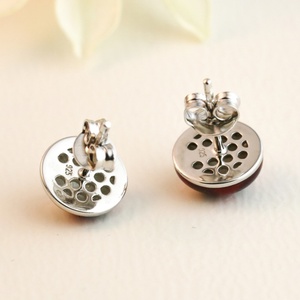 Nuevos Aretes de Plata de Ley 925 con Circonita en Forma de Mariquita, Bañados en Rodio, para Compromiso o Boda - Product Image 4