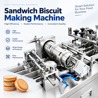 Ligne de remplissage automatique de crème pour biscuits sandwich, machine de production de boulangerie en acier inoxydable, certifiée CE pour les usines alimentaires