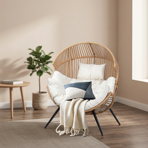 Breathable Comfortable Modern Hotel <b>Egg</b> <b>Chair</b> PE Wicker Steel Frame Lightweight Portable Waterproof Easy Installation for - Product Image 4