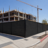 Grillage occultant en HDPE noir stabilisé aux UV pour clôtures de chantier, périmètres de chantier et écrans de protection visuelle