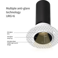Mini spot encastré réglable sans cadre, dimmable Dali, anti-éblouissement, 6W, pour hôtel, maison, salon