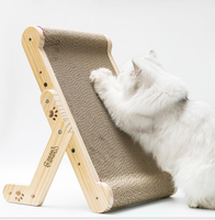 Planche à gratter de luxe pour chats en bois durable avec support, dotée de matériaux en sisal et PC de style luxueux et de dessin animé pour le jeu