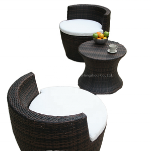 Leisure 3pcs Contemporary Outdoor Furniture Rattan <b>Table</b> Chair Set for Hotels Garden Courtyard Villa Farmhouse Apartment - Product Image 5
