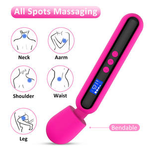 LCD potente masajeador de espalda eléctrico de mano vibradores silenciosos masajeador de varita Personal juguete para regalo para adultos para mujeres pareja % - Product Image 3