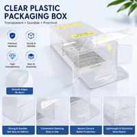 Boîte d'emballage pliable en plastique PET transparent avec couvercle, boîte de présentation transparente pour cadeaux, boîte d'emballage personnalisée pour aliments, bonbons, cosmétiques