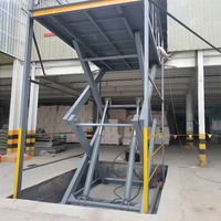 Plateforme élévatrice à ciseaux hydraulique stationnaire personnalisée, quai de chargement, table élévatrice X-Lift de 5 tonnes avec rampe d'extension et rotation