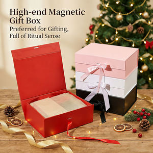 Foldable Ribbon Magnetic Closure Eco-Friendly Gift Box Glossy Lamination for Festival Christmas Gifts Candle Packaging Perfume - Product Image 3