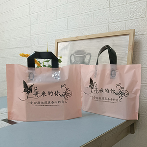 Có thể tái chế <span class=keywords><strong>LDPE</strong></span>/HDPE quần áo và giày bao bì biểu tượng tùy chỉnh Xử lý mở rộng dưới nhựa Tote Túi - Product Image 2