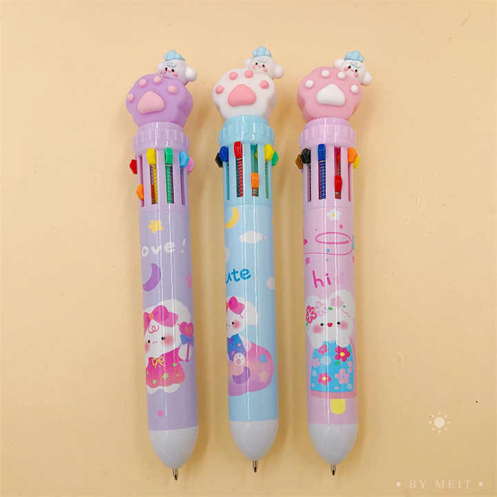 文房具中国多機能クリエイティブクマ足型ボールペン女の子用マルチ  