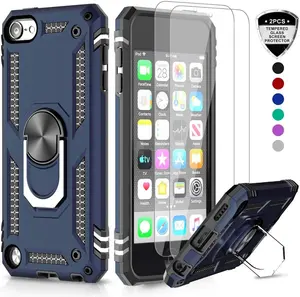 LeYi phone case For iPod Touch 5/6/7 Case with Tempered Glass Screen Protector [2 Pack]