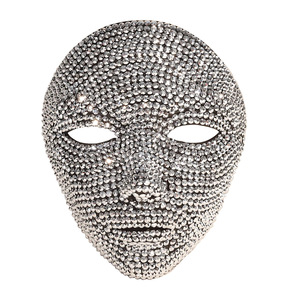 Máscara Facial Plateada con Pedrería para Fiestas, Conciertos, Accesorio de Moda, Cumpleaños, Halloween, Carnaval - Product Image 5