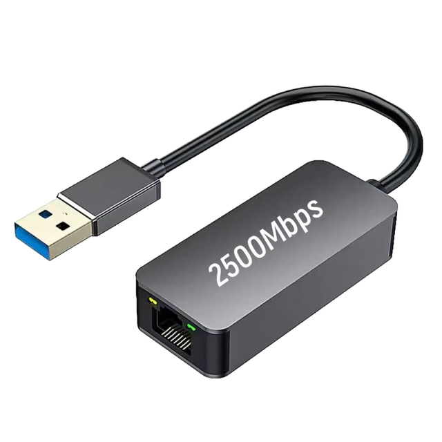 USB 3.2 Gen1 Ethernet Adapter 2500Mbps Speed 2.5Gbps USB 3.0 RJ45 Interface Wired LAN Dongle for Mac XPS Window ChromeOS Laptop