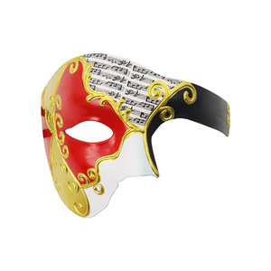 Masque demi-visage en plastique <span class=keywords><strong>Phantom</strong></span> of the Opera avec nœud papillon pour hommes, décoration <span class=keywords><strong>de</strong></span> fête d'Halloween - Product Image 2