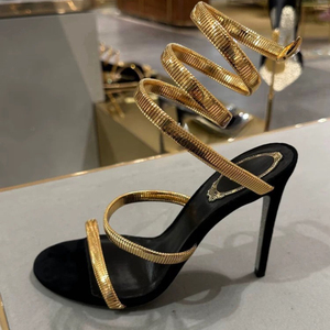 Sandalias Talon Snake Strap 2025 con suela plateada, estilo espiral y correa en el tobillo para mujer - Product Image 1