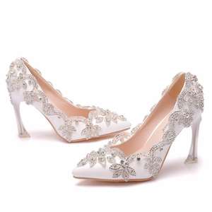 Chaussure Mariage Femme Cena di Alta Qualità di Cristallo Elegante di Pizzo Bianco Da <span class=keywords><strong>Sposa</strong></span> Formale <span class=keywords><strong>Scarpe</strong></span> Da <span class=keywords><strong>Sposa</strong></span> per Le Donne - Product Image 2