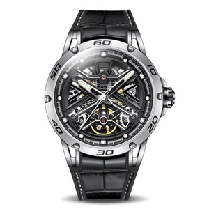 BG4601 Men <b>Automatic</b> Luxury Tourbillon <b>Watch</b> Vintage Mechanical 5ATM <b>Skeleton</b> Sapphire Luminous Leather Strap German Craft - Product Image 1