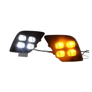 החדש Offroad חלקי LED ערפל אורות עם צהוב אור DRL בשעות היום ריצת אורות עבור Hilux Revo 2016