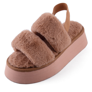 Pantofole Invernali da Donna in Finta Pelliccia, Scarpe Calde, <span class=keywords><strong>Ciabatte</strong></span> Comode Nere per Casa e Esterno - Product Image 1