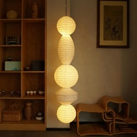 Lampe suspendue en papier de riz faite à la main, grande lanterne décorative d'intérieur personnalisable en usine