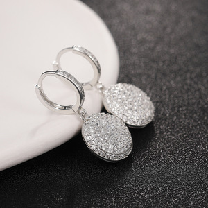 Orecchini Pendenti Geometrici Rotondi per Donne, Orecchini Scintillanti alla Moda per Uso Quotidiano - Product Image 3