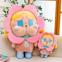 En gros, Jouets en peluche Ugly Doll à motif floral, Poupées à visage rond de dessin animé, Cadeaux d'anniversaire pour filles, Rembourrage en coton PP, Coussin mignon