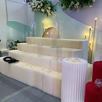 Table à gâteaux pliante en papier kraft, décoration de colonne romaine, décoration de mariage, support d'affichage de fond
