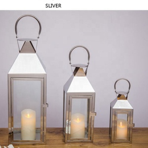 Grande lanterne décorative en verre du Japon avec étain en acier inoxydable pour le camping et la maison en vente pour les occasions de Noël en plein air - Product Image 3