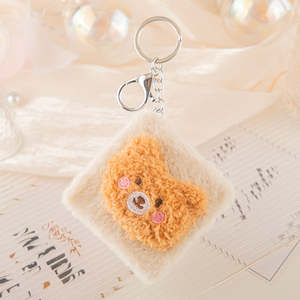 Plush Bear Head <b>Compact</b> Foldable Silver Finish Double Sided Pocket Makeup <b>Mirror</b> Soft Furry Animal Design Portable Travel - Product Image 5