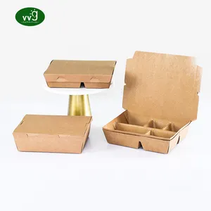 VVG food grade paper food container biodegradable compartment takeaway take out fast food cardboard packaging paper boxes