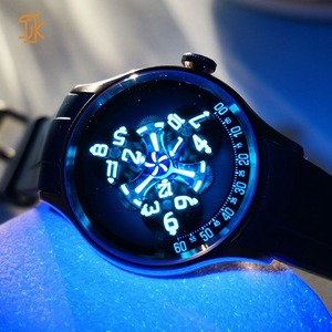 Montre-bracelet automatique Miyota 8215 à heures sauteuses, cadran transparent rotatif, design spécial, logo personnalisé OEM, marque blanche, usine - Product Image 4
