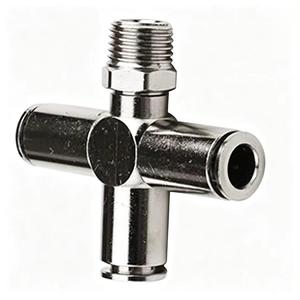 Raccord pneumatique rapide à filetage mâle de type croisé, série <span class=keywords><strong>PZR</strong></span>, en laiton massif, nickelé - Product Image 1