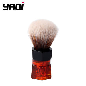 YAQI 24mm Moka Express Mew marrone capelli sintetici uomini pennello da barba logo personalizzato - Product Image 1