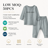 Pyjamas pour bébé à manches longues, hauts et pantalons, en coton biologique respirant, ensembles de vêtements pour enfants, ensembles de vêtements unisexes pour bébé fille, de 3 à 6 mois