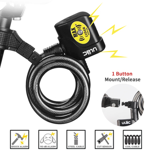 Verrou de vélo en acier ULAC, câble de sécurité <span class=keywords><strong>pour</strong></span> vélo de route et <span class=keywords><strong>VTT</strong></span>, 110 dB, verrouillage à câble - Product Image 4