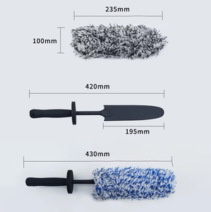 PEXMIENTAS PMS-2506 Brosse de lavage de voiture en microfibre à long manche pour le <span class=keywords><strong>nettoyage</strong></span> des pneus et le récurage des jantes avec des fonctionnalités de détaillage - Product Image 3