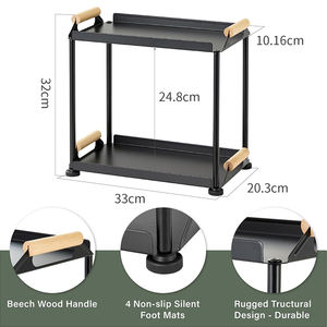 Fabricant Vente en gros Plateau métallique de cuisine détachable à double étage Étagère de rangement Plateau de salle de bain pour comptoir - Product Image 6