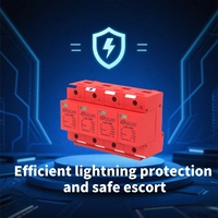 Parafoudre AC SPD personnalisé 4 phases T2 50-100KA 275V Protection contre la foudre Certifié CE Équipement électronique pour système solaire 35mm