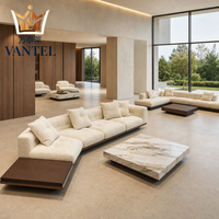 Ensemble de meubles de salon de villa de luxe, canapé modulaire personnalisé, fauteuils et tables basses pour projets résidentiels