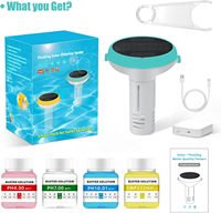 Alat Uji Air Kolam Renang Digital, Meteran Mengapung Pintar 7-in-1, Dilengkapi WiFi, Menguji pH, Klorin, Salinitas, ORP, EC, TDS, Suhu