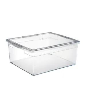 Harga terbaik 17L stackable transparan clear snap kotak penyimpanan