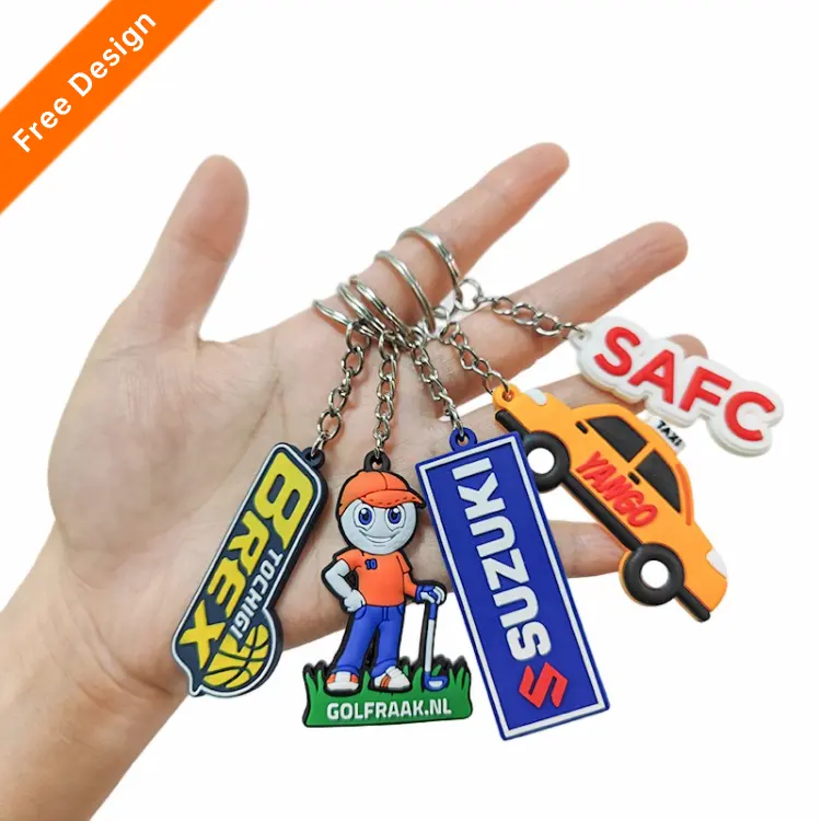 Cheap Customized Thank You For Coming Gift For Birthday For Marketing  Customized Logo PVC Key Chain Promotional Business Gift