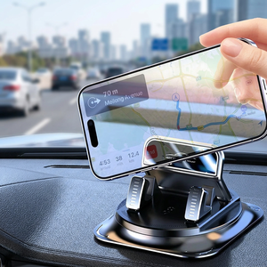 Car Dashboard Phone Holder 360 Degree <b>Rotation</b> One Touch Release Flexible ABS Lay on <b>Desk</b> Mount for Navigation Use - Product Image 3