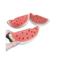 Jouet anti-stress en PU souple à récupération lente, en forme de tranche de pastèque, à presser et à jouer, avec fonction pendentif