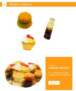 Nuevo diseño de comida rápida en forma de caramelo de goma Cola Hamburgo helado 3 en 1 Caramelo Suave en forma de comida - Product Image 2